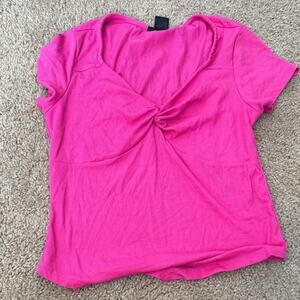 Vibrant Pink Short Sleeve Women's Top